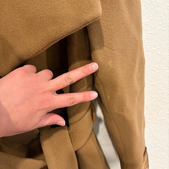Aritzia Babaton The Connor Coat Cardamom Brown Small NWT Wool/Cashmere Wrap - Picture 8 of 9